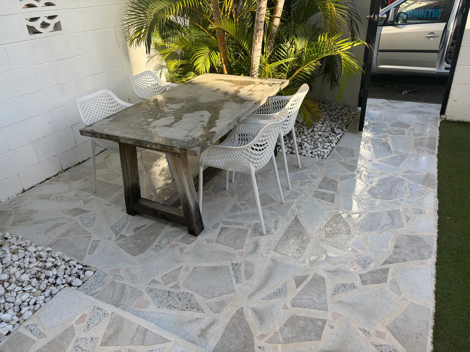 High pressure washing pavers on the Gold Coast